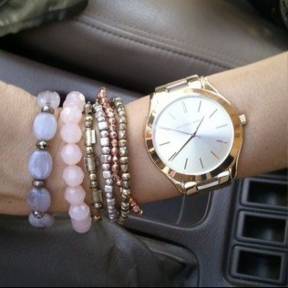 NWT Authentic Michael Kors Gold Runway Watch